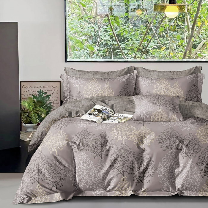 Lenjerie de pat Percale 2PXXL, 4 piese, cearceaf pat clasic 240cm x 260cm, cearceaf pilota 200cm x 230cm, 2 fete perna 50 x 70, PRC167 [1]