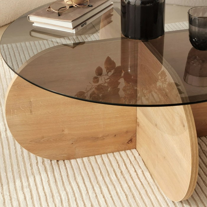 Masuta de cafea BUBBLE, stejar, 75x75x35 cm [7]