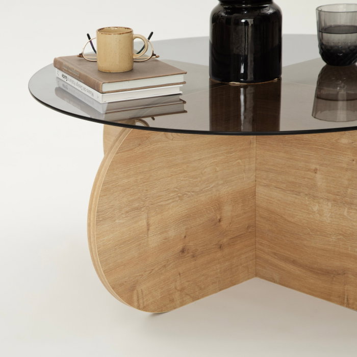 Masuta de cafea BUBBLE, stejar, 75x75x35 cm [10]