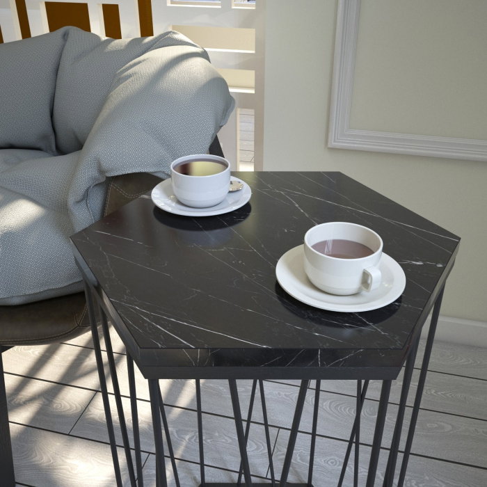 Masuta de cafea CETRUS, marmura, 40x35x62 cm [4]