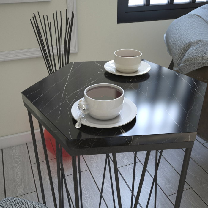 Masuta de cafea CETRUS, marmura, 40x35x62 cm [3]