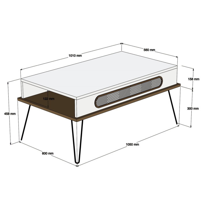 Masuta de cafea EKOL, 105x56x45,8 cm [4]