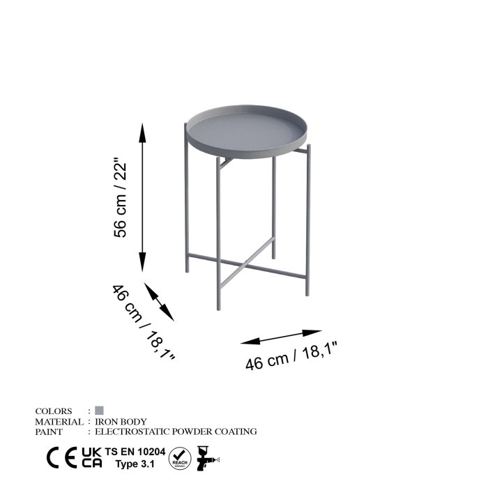 Masuta de cafea SHB-007-C, 46x46x56 cm [6]