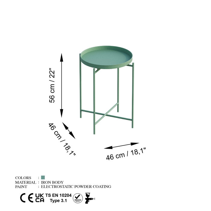 Masuta de cafea SHB-007-D, 46x46x56 cm [6]