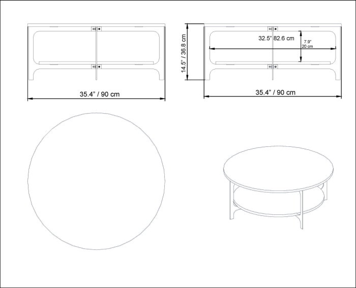 Masuta de cafea VERSY, 90x90x36,8 cm [4]