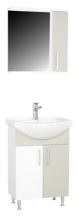 Set Baza si Lavoar seria 005, eco, montat, 50 cm, alb + taupe [4]