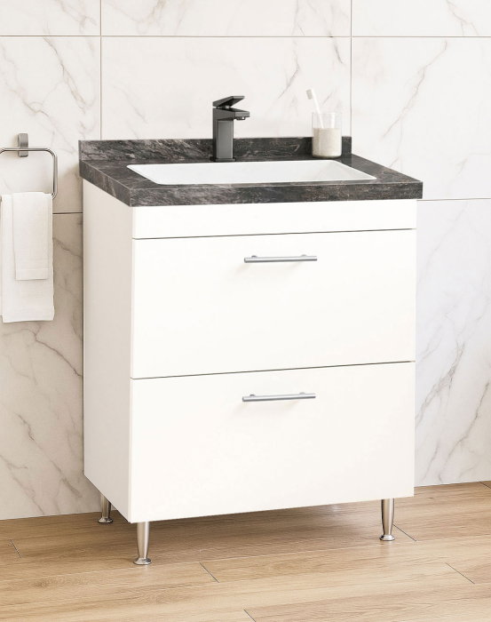 Set Baza si Lavoar seria 867, cu sertare, 60 cm, alb + antracit [1]