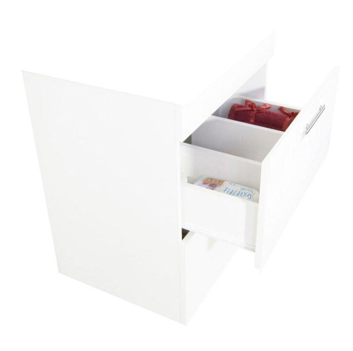 Set Baza si Lavoar seria 867, suspendata, cu sertare, 60 cm, alb + negru [2]