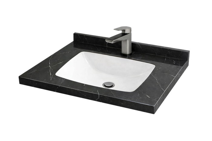 Set Baza si Lavoar seria 867, suspendata, cu sertare, 80 cm, alb + negru [4]