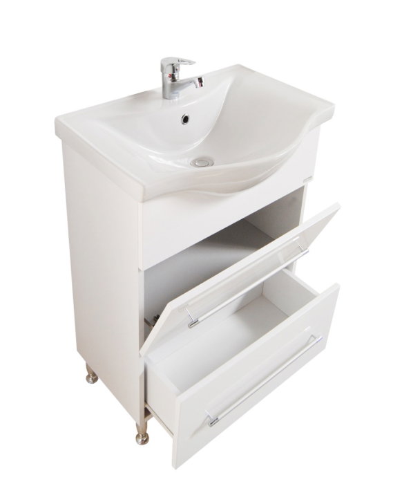 Set Baza front MDF si Lavoar seria 187, cu sertar, 60 cm, alb [3]