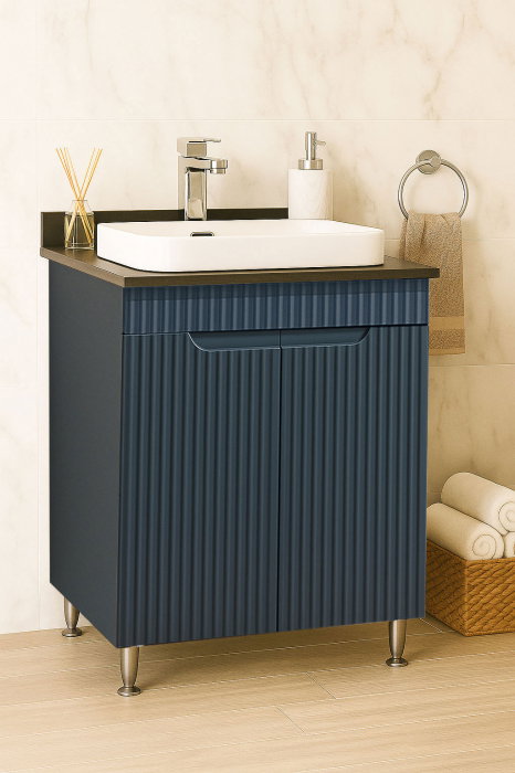 Set Baza front MDF si Lavoar seria 633, montat, 60 cm, antracit [1]