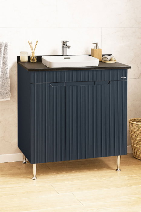 Set Baza front MDF si Lavoar seria 633, montat, 80 cm, antracit [1]