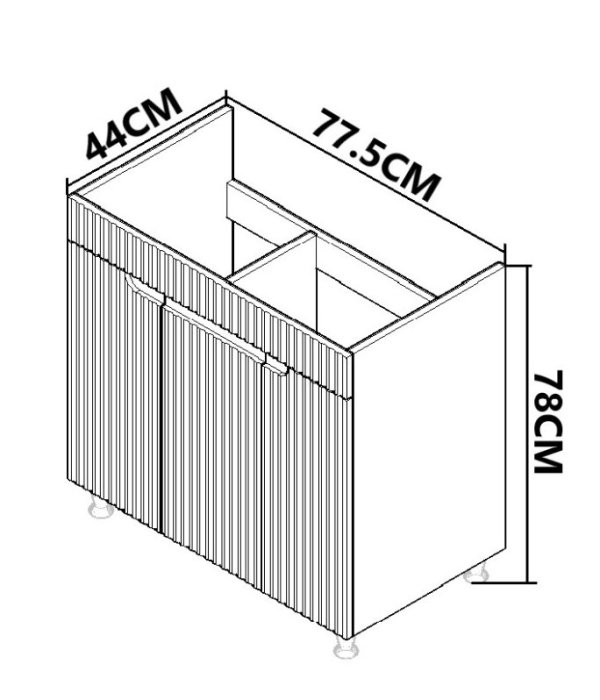 Set Baza front MDF si Lavoar seria 633, montat, 80 cm, negru [3]