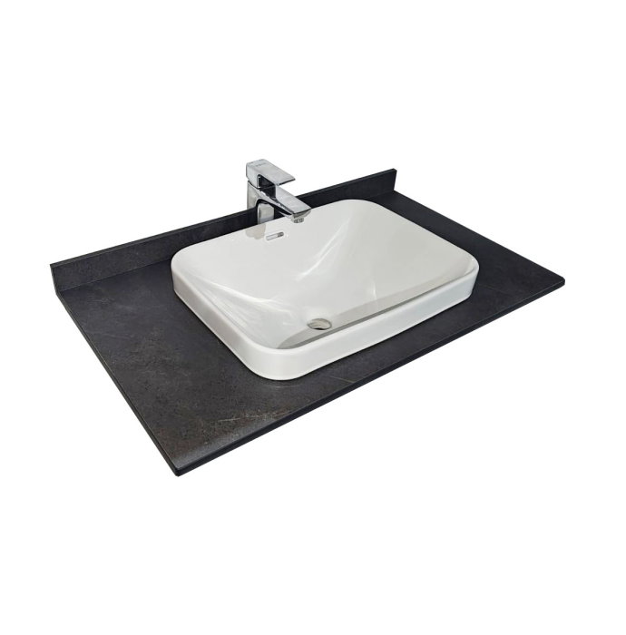 Set Baza front MDF si Lavoar seria 633, cu sertare, cadru metalic, montat, 80 cm, crem [5]
