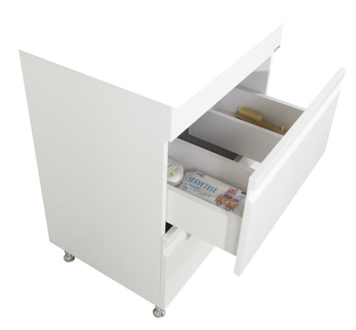 Set Baza front MDF si Lavoar seria 686, cu sertare, montat, 60 cm, alb [4]