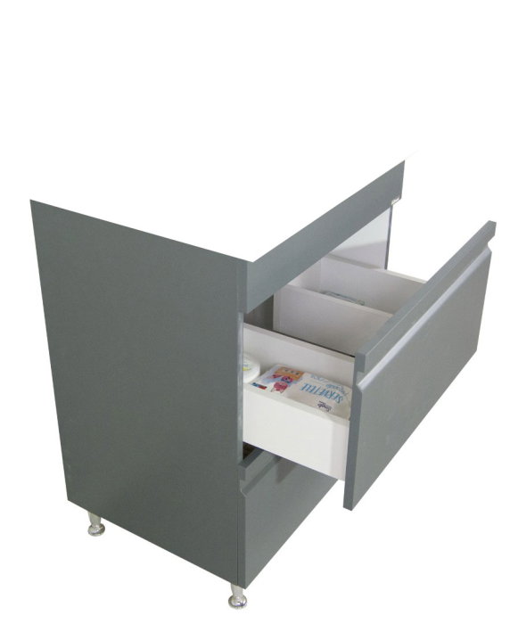 Set Baza front MDF si Lavoar seria 686, cu sertare, montat, 60 cm, antracit [4]