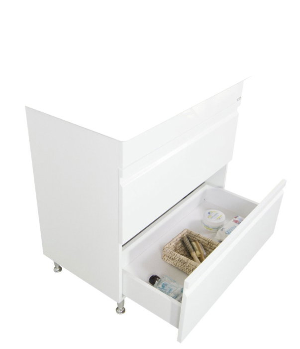 Set Baza front MDF si Lavoar seria 686, cu sertare, montat, 80 cm, alb [5]