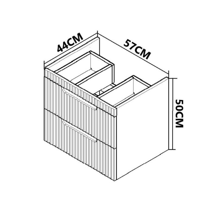 Set Baza front MDF si Lavoar seria 633, suspendata, cu sertare, montat, 60 cm, antracit [3]
