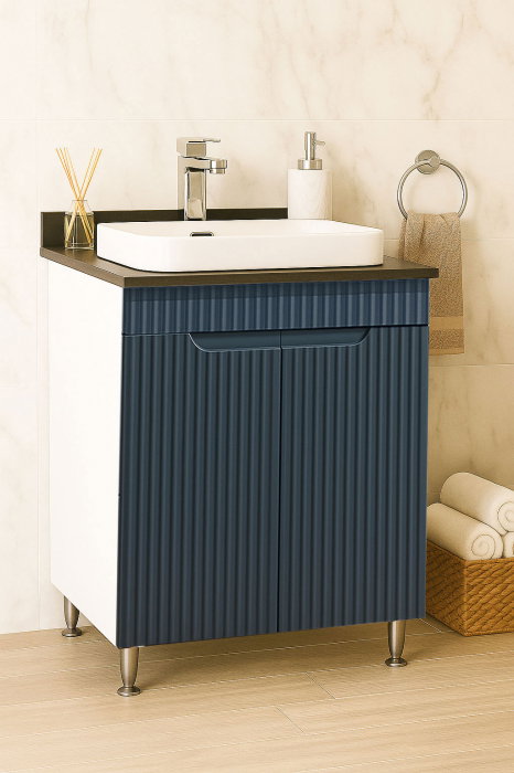 Set Baza front MDF si Lavoar seria 633, 60 cm, antracit [1]