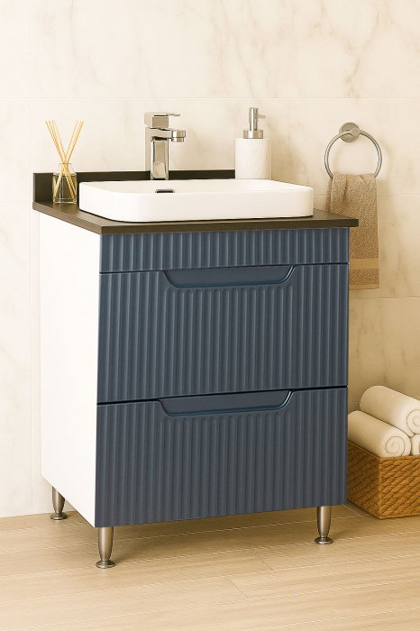 Set Baza front MDF si Lavoar seria 633, cu sertare, 60 cm, antracit [1]