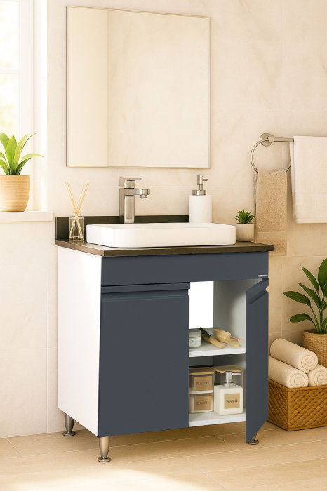 Set Baza front MDF si Lavoar seria 686, 60 cm, antracit [2]