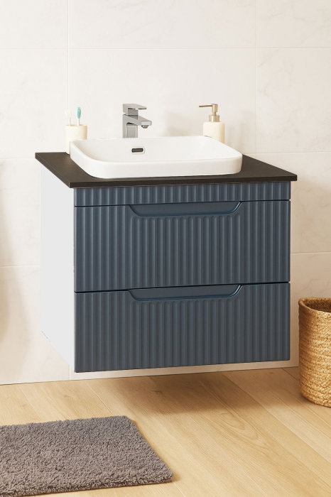 Set Baza front MDF si Lavoar seria 633, suspendata, cu sertare, 60 cm, antracit [1]