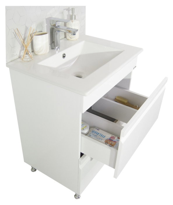 Set Baza front MDF si Lavoar seria 086, cu sertare, 60 cm, alb [4]