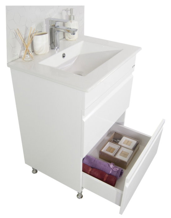 Set Baza front MDF si Lavoar seria 086, cu sertare, 60 cm, alb [3]