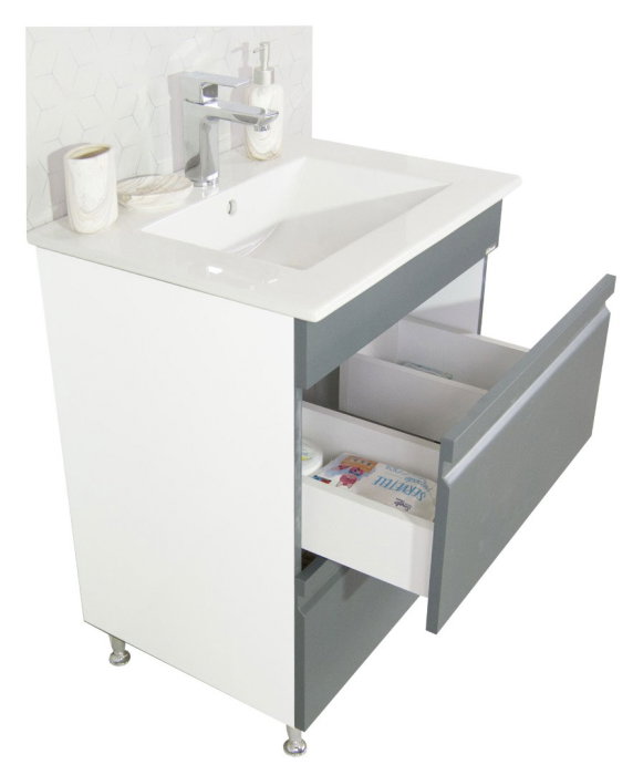 Set Baza front MDF si Lavoar seria 086, cu sertare, 60 cm, antracit [3]