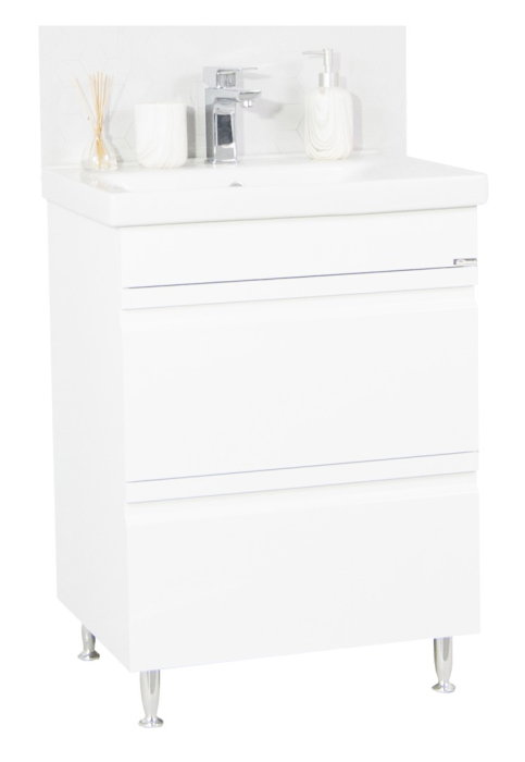 Set Baza front MDF si Lavoar seria 786, cu sertare, 60 cm, alb [2]