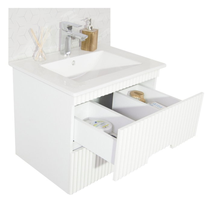 Set Baza front MDF si Lavoar seria 009, cadru metalic, cu sertare, 70 cm, alb [4]
