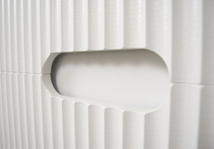 Set Baza front MDF si Lavoar seria 009, suspendata, cu sertare, 70 cm, alb [6]