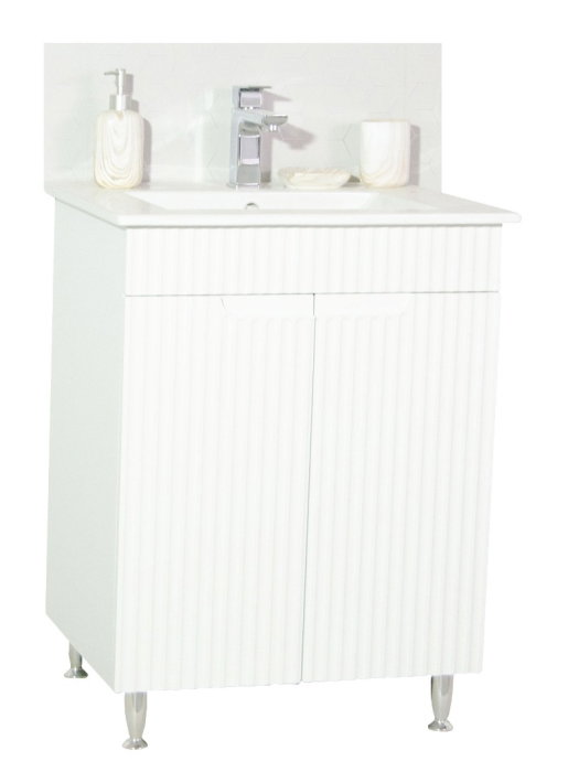 Set Baza front MDF si Lavoar seria 033, 60 cm, alb rustic [2]