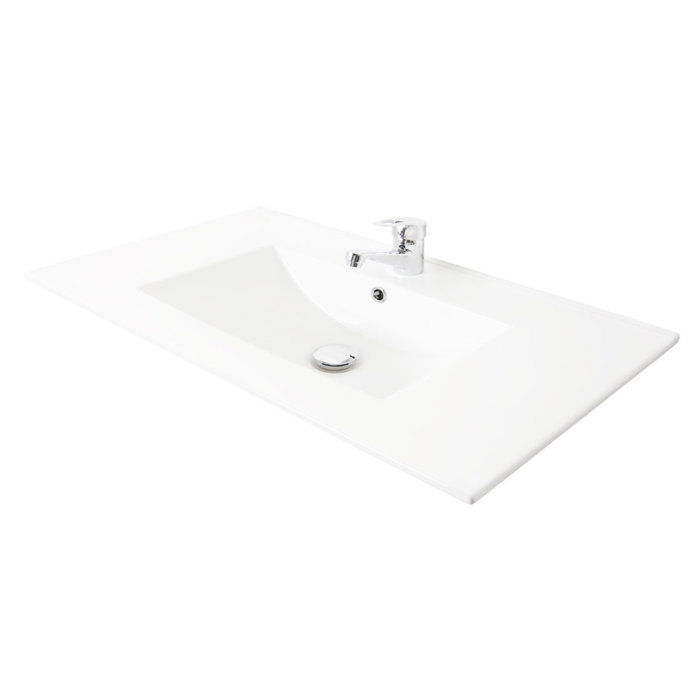 Set Baza front MDF si Lavoar seria 056, cu sertare, cadru metalic, 80 cm, alb + antracit [8]