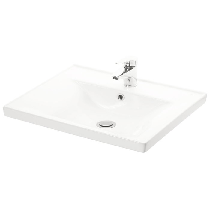 Set Baza front MDF si Lavoar seria 709, cadru metalic, cu sertare, 70 cm, alb [8]