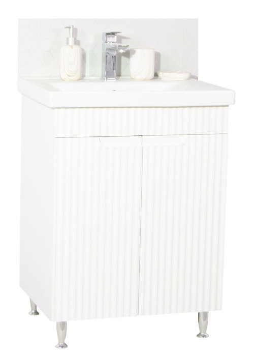 Set Baza front MDF si Lavoar seria 733, 60 cm, alb rustic [2]