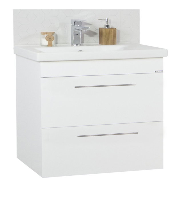 Set Baza front MDF si Lavoar seria 754, cadru metalic, sertare, 80 cm, alb [2]