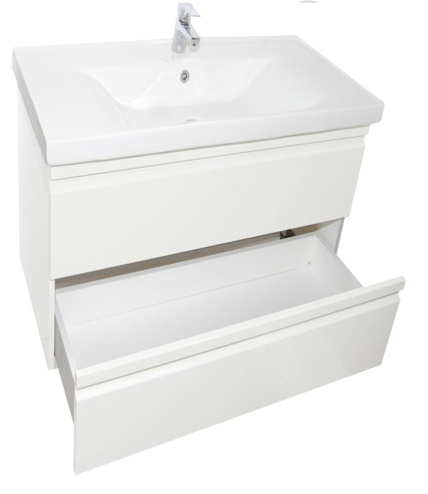 Set Baza front MDF si Lavoar seria 786, cadru metalic, sertare, 60 cm, alb [4]