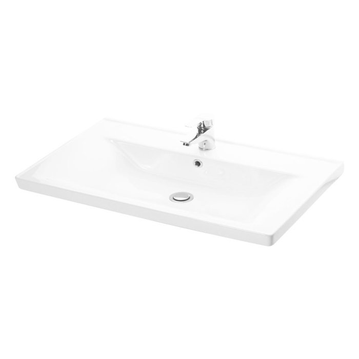 Set Baza front MDF si Lavoar seria 786, cadru metalic, cu sertare, 90 cm, alb [5]