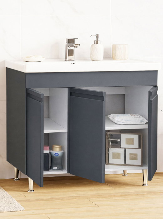 Set Baza front MDF si Lavoar seria 786, montata, 100 cm, antracit [2]