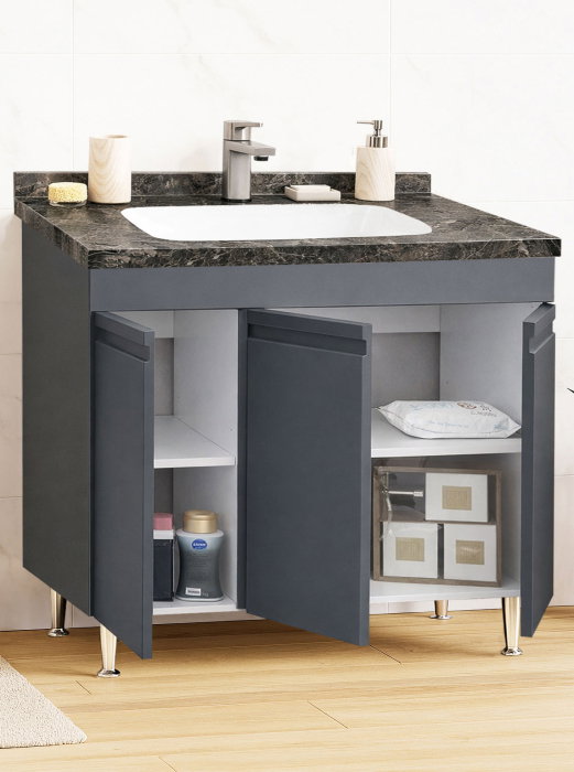 Set Baza front MDF si Lavoar seria 886, montat, 100 cm, antracit [2]