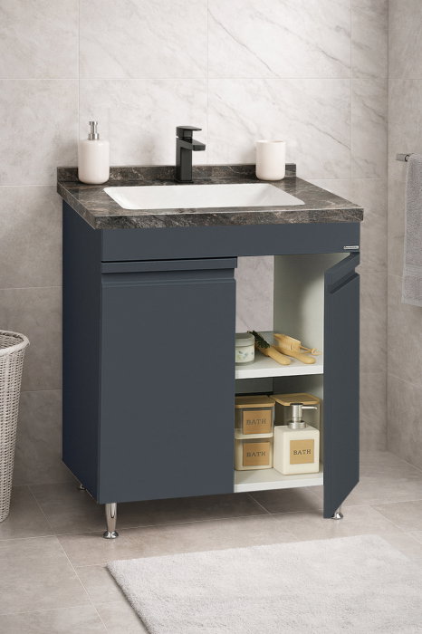 Set Baza front MDF si Lavoar seria 886, montata, 60 cm, antracit [2]