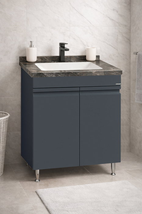 Set Baza front MDF si Lavoar seria 886, montata, 60 cm, antracit [1]