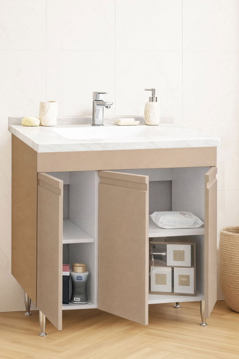 Set Baza front MDF si Lavoar seria 886, montat, 80 cm, cappuccino [2]