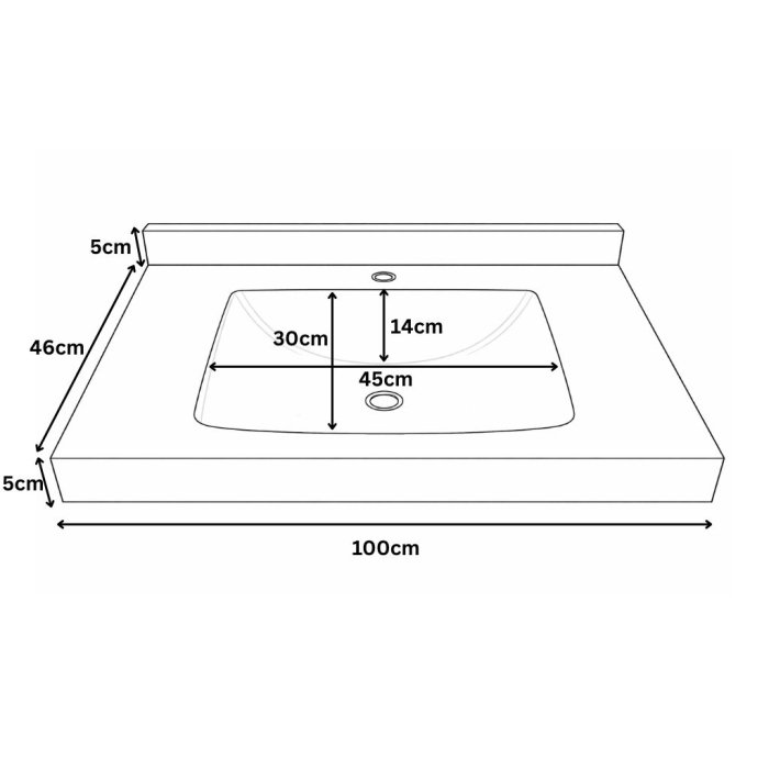 Set Baza front MDF si Lavoar seria 886, cu sertare, montat, 100 cm, alb [5]