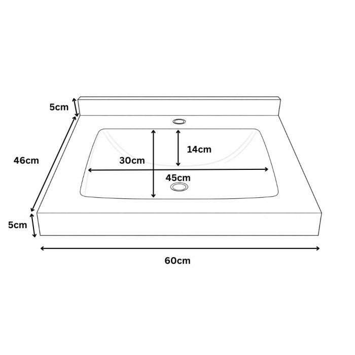 Set Baza front MDF si Lavoar seria 886, cu sertare, montat, 60 cm, alb [5]