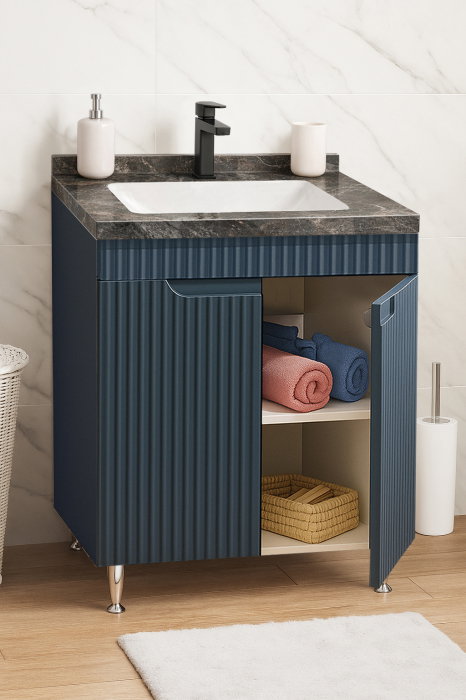 Set Baza front MDF si Lavoar seria 833, montat, 60 cm, antracit [2]