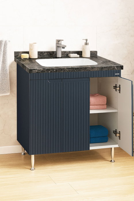 Set Baza front MDF si Lavoar seria 833, montat, 80 cm, antracit [2]