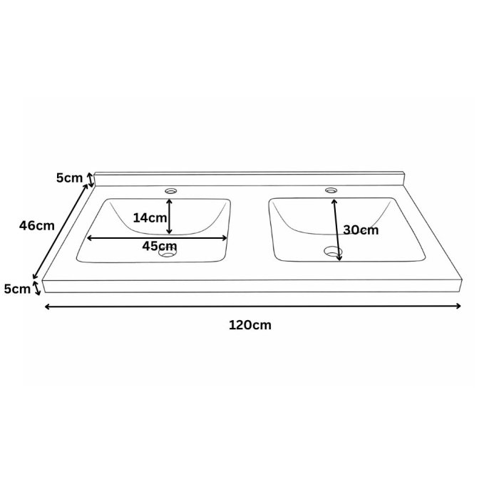 Set Baza front MDF si Lavoar seria 833, suspendata, cu sertare, montat, 120 cm, negru [5]