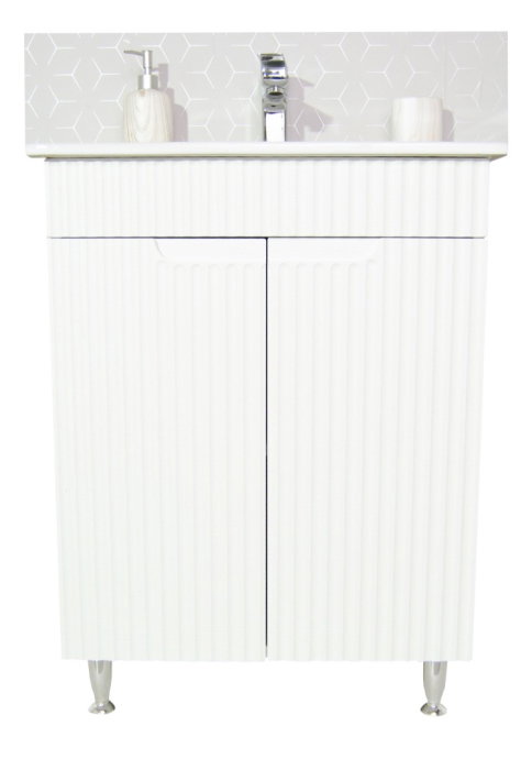 Set Baza front MDF si Lavoar seria 033, montat, 60 cm, alb rustic [4]